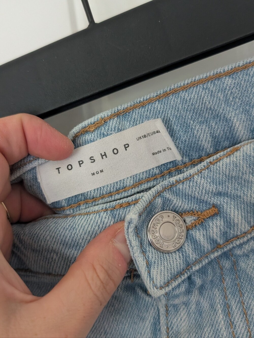 High Rise Light Wash Denim Mom Short With Rolled Hem 14 - Picture 3 of 9